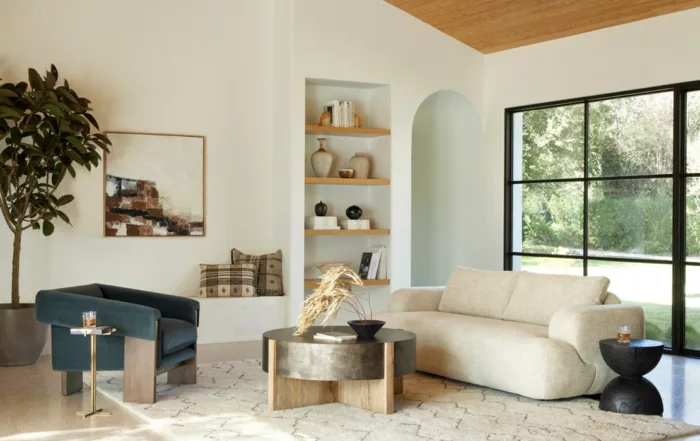 Four Hands living room setting by interior designer karen post